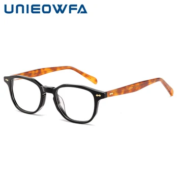 Овальные очки из ацетата роскошного бренда UNIEOWFA, Мужская оправа, оправа для оптических очков по рецепту, Женская оправа для очков от близорукости в стиле ретро