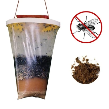 Одноразовая уличная ловушка для мух, Нетоксичная сумка для ловли мух, Садовый Подвесной ловец мух, ловушка для вредителей С приманкой для уничтожения насекомых-артефактов