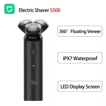 Оригинальная электробритва S500 для мужчин, бритва для влажной и сухой бритвы IPX7, водонепроницаемая USB-перезаряжаемая, с двумя лезвиями, 3D-триммер для бороды