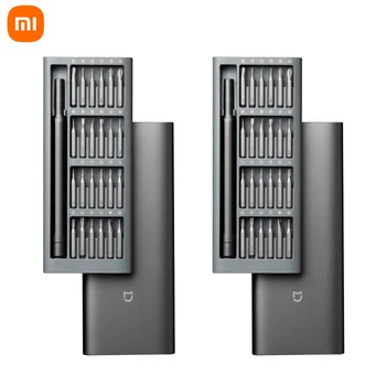 Оригинальный набор отверток Xiaomi Mijia для ежедневного использования, 24 прецизионных магнитных бита, Алюминиевая коробка, Набор отверток 