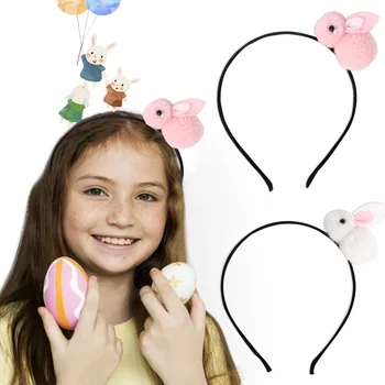Пасхальная повязка на голову для девочек, Пасхальный кролик для детей, милые плюшевые повязки на голову с кроликом, милое украшение для волос, Пасхальное украшение 2022 г.
