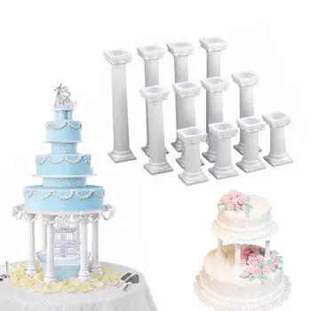 Пластиковая подставка для свадебного торта с белыми греческими колоннами, инструменты для помадки, форма для торта, инструменты для украшения свадебного торта ко Дню Святого Валентина