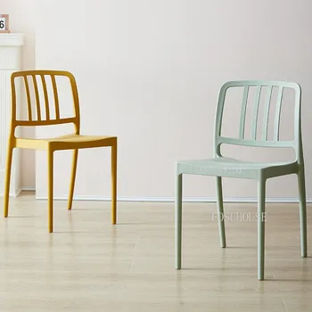 Пластиковый обеденный стул Минималистичная Современная Бытовая Кухонная мебель, Обеденные стулья, спинка во дворе виллы, стул для отдыха на открытом воздухе