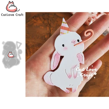 Плашки для резки металла Catlove Celebration Rabbit для скрапбукинга Трафаретные штампы для изготовления открыток DIY Craft Тиснение Новые Плашки на 2022 год