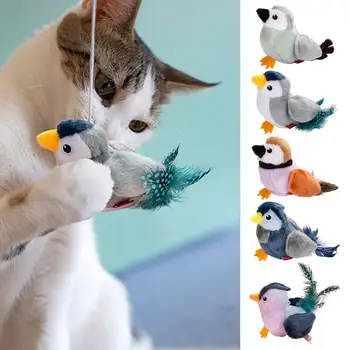 Плюшевая игрушка для кошки 1 комплект Отличное тонкое мастерство Яркая цветовая имитация Подвесной птицы, домашнего котенка, интерактивной игрушки, зоотоваров