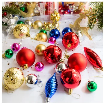 Подвесной шар в упаковке из 30 предметов для праздничной свадьбы, вечеринки, Небьющиеся рождественские подвесные украшения, пластиковые блестящие рождественские украшения
