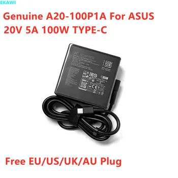 Подлинный A20-100P1A 20V 5A 100W USB-адаптер переменного тока TYPE-C для зарядного устройства для ноутбука ASUS ROG