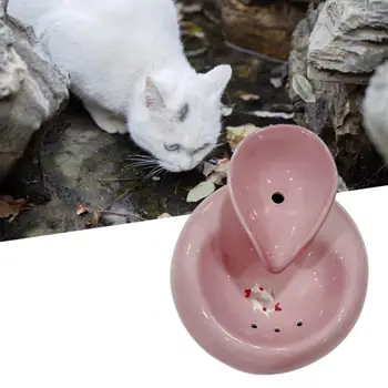 Поилка для кошек с автоматическим циклом подачи воды большой емкости, бесшумный керамический диспенсер для воды для домашних животных, поилка для собак