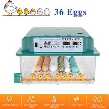 Полностью яичная машина бытовая 110 В /220 В, цифровой брудер для цыплят, Инкубатор для яиц, Инкубатор 36 с поворотной фермой, автоматический интеллектуальный