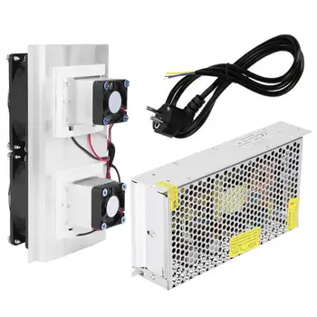 Полупроводниковый охладитель 220 В, устройство воздушного охлаждения DIY, источник питания (штепсельная вилка ЕС) Алюминиевый + пластиковый вентилятор