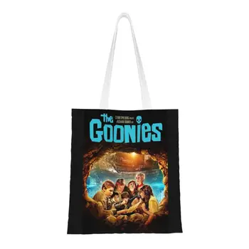 Пользовательские Холщовые сумки для покупок из постера фильма The Goonies, женские сумки-тоут для покупок, никогда не говорящие 