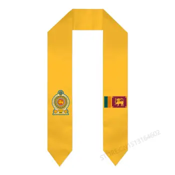 Пользовательское название или логотип, Шарф с флагом Шри-Ланки, Выпускной палантин, шаль для международного обучения за границей в 2023 году