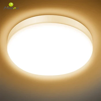 Потолочная светодиодная лампа мощностью 24 Вт, водонепроницаемая для ванной комнаты, лампы для спальни, балкона, потолочное освещение Круглый Теплый белый свет 3000 К для гостиной