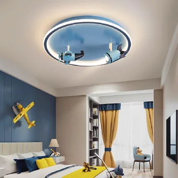 Потолочный светильник для детской комнаты мальчик самолет астронавт мультфильм креативный дизайн комнаты освещение спальни светодиодные лампы