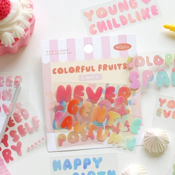 Привлекательные 40 листов Candu Color Rainbow Вдохновляющие Слова ПВХ Декоративные Наклейки для Наушников Чехол Для Телефона