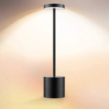 Простая беспроводная настольная лампа LED Metal USB Перезаряжаемый ночник с 2 уровнями яркости Настольная лампа для чтения для ресторана