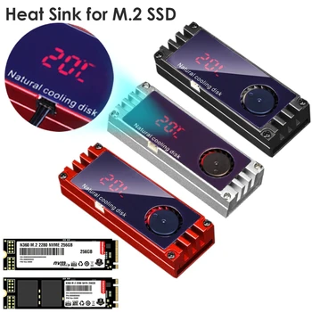 Радиаторный охладитель M2 SSD с температурным OLED-цифровым дисплеем M.2 2280 NVME SSD Твердотельный радиатор жесткого диска Термостойкая прокладка