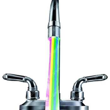 Разноцветные быстро мигающие смесители для ванной комнаты с подсветкой и адаптерами