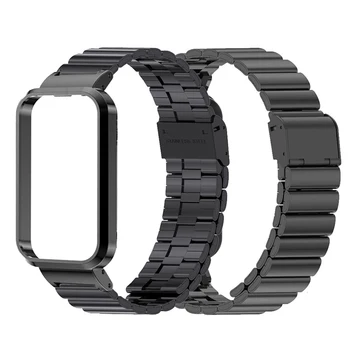 Ремешок для часов Redmi Band из нержавеющей стали, 2 ремешка, защитный чехол, браслет для Redmi Smart Band Pro, металлическая рамка для браслета
