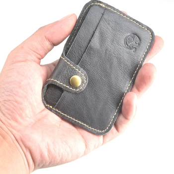 Ретро Кожаный мини-кошелек для кредитных бизнес-карт 2022 года, удобный мужской женский смарт-кошелек, визитница, кошелек для наличных, футляр для карт