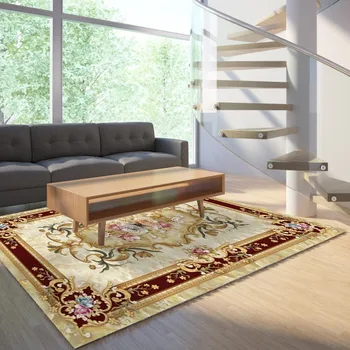 Риз Бархат Флис Традиционный Персидский Китайский Дворцовый стиль Цветочные Противоскользящие ковры Профессиональный коврик для гостиной спальни Моющийся