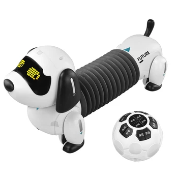 Робот-собака, щенок таксы с дистанционным управлением, танцующий при ходьбе и поющий для детей, подарок к празднику