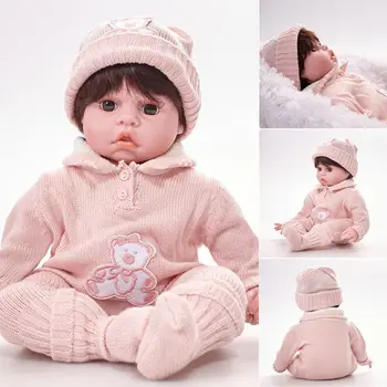 Рождественская 20-дюймовая Возрожденная Силиконовая девочка-младенец Реалистичная Кукла с полным Виниловым телом в подарок Reborn Baby Doll