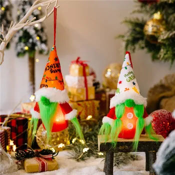 Рождественская елка Кулон СВЕТОДИОДНЫЙ Светящийся Безликий лесной Старик Кукла Орнамент Navidad 2023 Рождественский декор Счастливого Рождества Подарки для детей