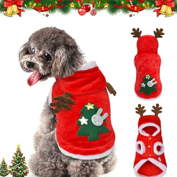 Рождественский жилет для домашних животных для собаки, кошки, осенне-зимняя Одежда для щенков, Милый костюм Оленя для собаки, кошки
