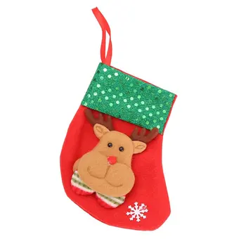 Рождественский чулок Подарочный пакет Новый 2022 год Санта Клаус Снеговик Рождественские носки Подвесной Чулок Украшения для дома Рождественский декор