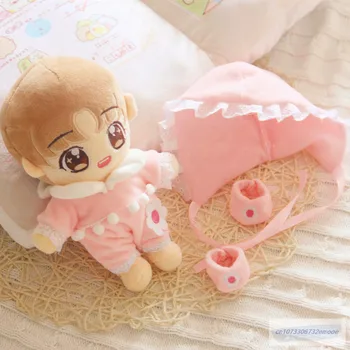 Розовая цельнокроеная кукольная одежда для кукол Idol 20 см, аксессуары, плюшевая кукольная кружевная шляпка, игрушки для одежды, Корейские куклы Kpop EXO