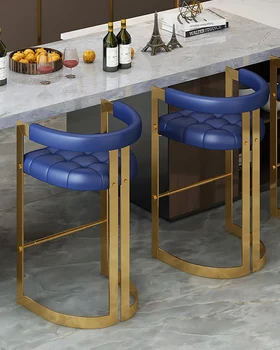 Роскошный барный стул Nordic Light, Современный простой высокий табурет, Домашний барный стул со спинкой, Персонализированный удобный барный стул
