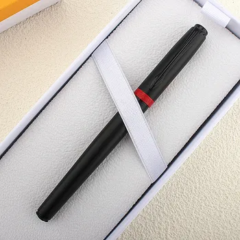 Роскошный металлический корпус перьевой ручки 8001, черный зажим 0,38 /0,5 мм, наконечник для написания подписи, Офис, Школа
