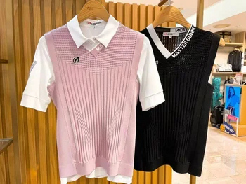 Рубашки для гольфа, весенне-летний вязаный жилет без рукавов с V-образным вырезом, женский милый топ с кроликом для гольфа, спортивная одежда для гольфа на открытом воздухе