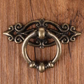 Ручка дверцы кухонного ящика из цинкового сплава в стиле ретро, Дверная ручка мебельной двери, Кольцо для вытягивания ящика, ручка шкафа, Подвесное кольцо