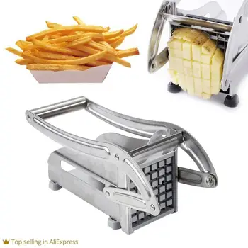 Ручная Картофелерезка из нержавеющей стали, Измельчитель картофеля Фри, машина для нарезки картофельных чипсов, Измельчитель мяса, Машина для резки кухонных инструментов