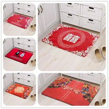 Свадебный ковер в китайском стиле, красный Радостный Свадебный коврик /Коврик для гостиной, ковры, декор спальни, дверной коврик, нескользящая впитывающая лента