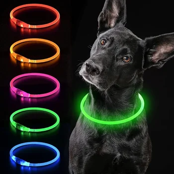 Светодиодный ошейник для собак, светящийся Usb-ошейник для кошек, 3 режима светодиодной подсветки, предотвращение потери света, светодиодный ошейник для собак, аксессуары для домашних собак