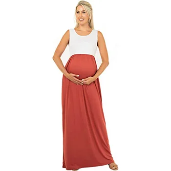 Свободное платье для беременных без рукавов для беременных Платье для беременных Платья для беременных для душа ребенка Одежда для женщин