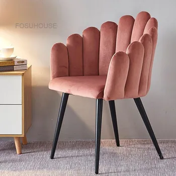 Скандинавская дизайнерская мебель для дома, стулья для гостиной Petal, Легкий Роскошный диван для макияжа, Туалетный столик, Стул для маникюра
