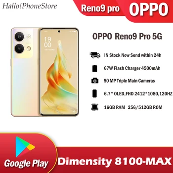 Смартфон OPPO Reno9 Pro 5G Dimensity 8100-Max 16G 512G 4500MAH OTA NFC AMOLED 120HZ Google Play Android 13 ColorOS 13 50MP