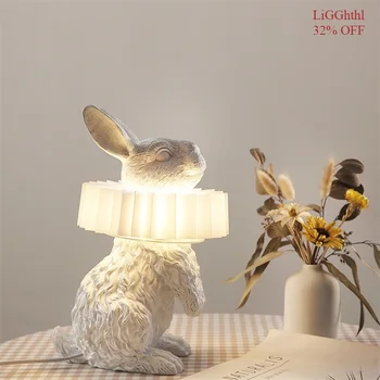 Современная настольная лампа Creative LED Rabbit, Новинка, Декор для дома, гостиной, спальни, Прикроватного столика