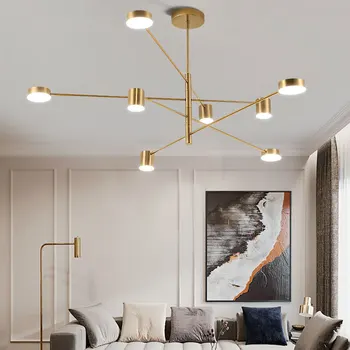 Современная простая светодиодная люстра для гостиной спальни Столовой кухни гостиной Потолочный светильник с золотым дизайном Подвесной светильник