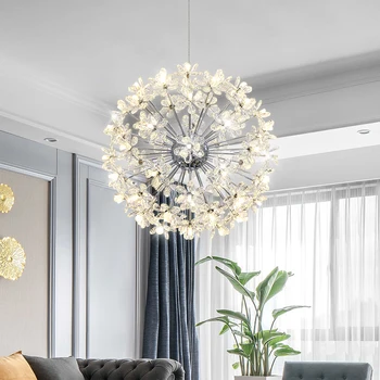Современная хрустальная люстра Global Ambient Lustre Подвесной светильник в виде одуванчика для кухни спальни гостиной Creative Art Spark Lamp