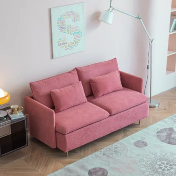 Современный мягкий диван Loveseat \ Розовое хлопчатобумажное белье-63,8 