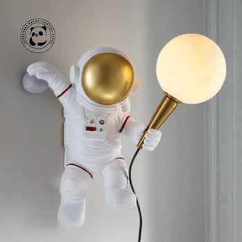Современный светодиодный настенный светильник с изображением астронавта Луна Детская Комната Кухня Спальня Кабинет Балкон Проход Внутренний Декор Светильник