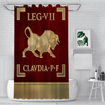 Стандартный седьмой Вексиллум Клавдия из Legio VII Claudia Pia Fidelis Занавески для душа в ванной Римляне Водонепроницаемая перегородка
