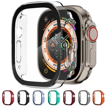 Стекло + Крышка Для Apple Watch case Ultra 49mm smartwatch PC Протектор Экрана Бампер Закаленные Аксессуары iwatch series Ultra 49mm