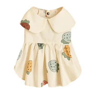 Стильное платье для щенка, юбка для собак унисекс с отворотом, летняя юбка-пуловер для домашних животных с нелипкой шерстью