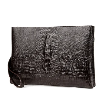 Сумка для мужчин из искусственной кожи с рисунком крокодиловой кожи, мужская деловая сумка-конверт, сумка для карточек, дизайнерская роскошная сумка, сумки Bolsos